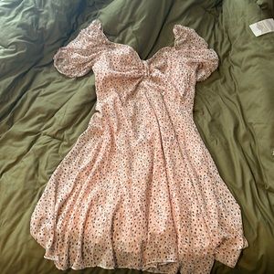Floral flows baby pink dress, size M